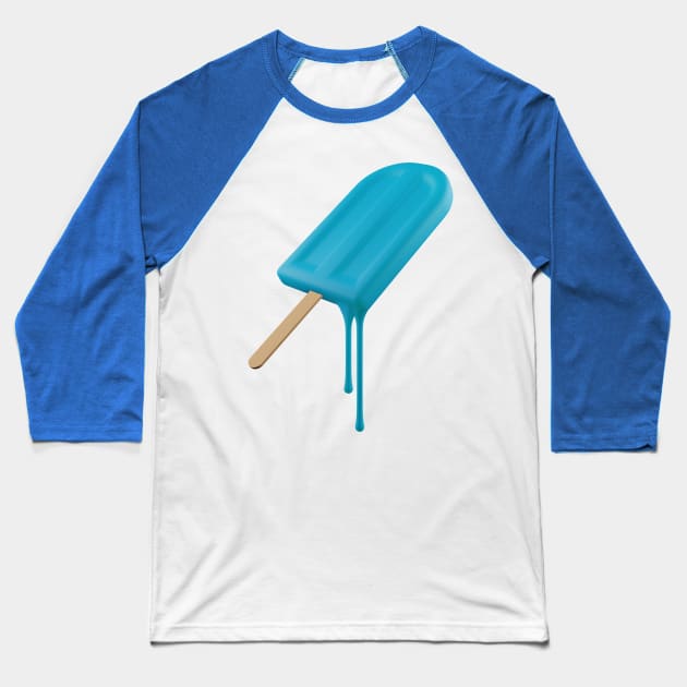 Electric Blue Popsicle Baseball T-Shirt by graphicfire